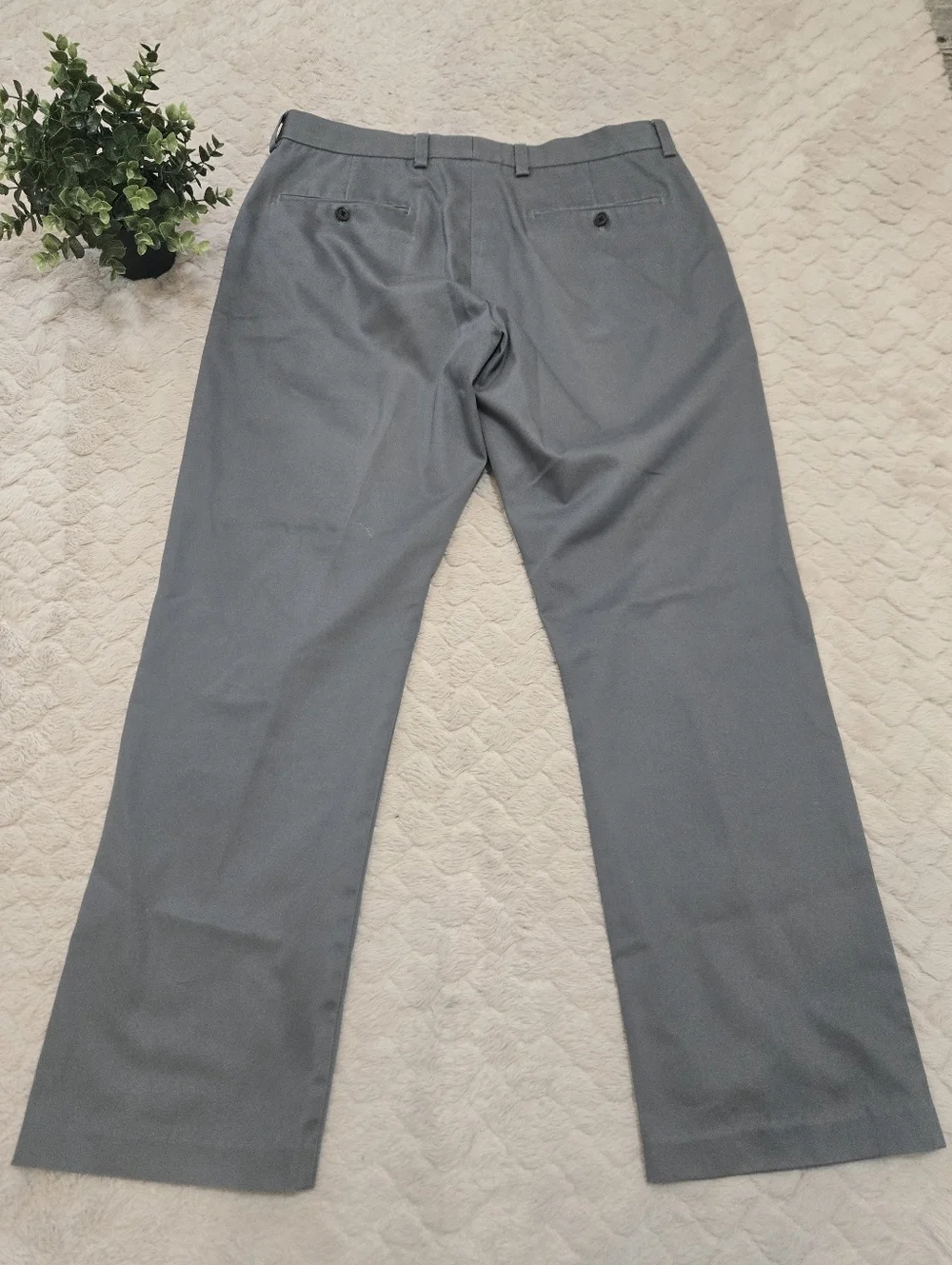 Nordstrom Men's Shop Gray Straight Fit Smartcare Wrinkle-Free Pants, 34x30